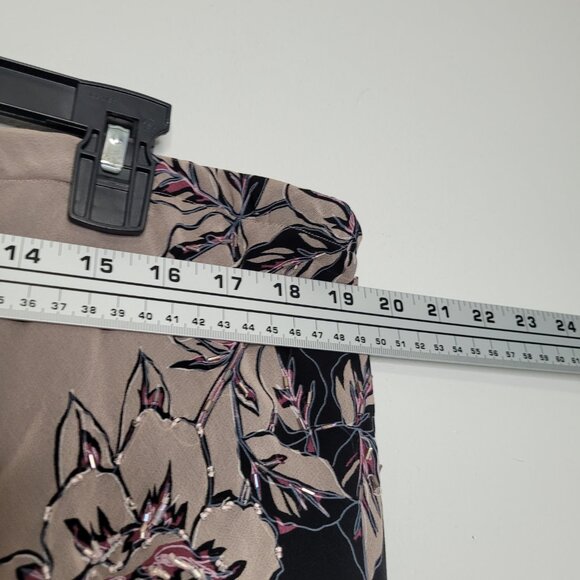 Vintage Adrianna Papell silk beaded black pink maxi pull on elegant skirt 22w - Picture 6 of 8